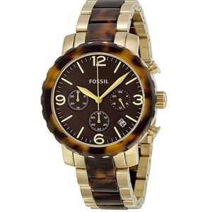 NWOT Fossil “Natalie” Gold and Tortoise Watch